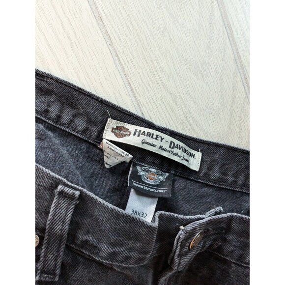 Harley Davidson Black Denim Jeans Mens Sz 38X32 Relaxed Fit 100% Cotton - Picture 9 of 10